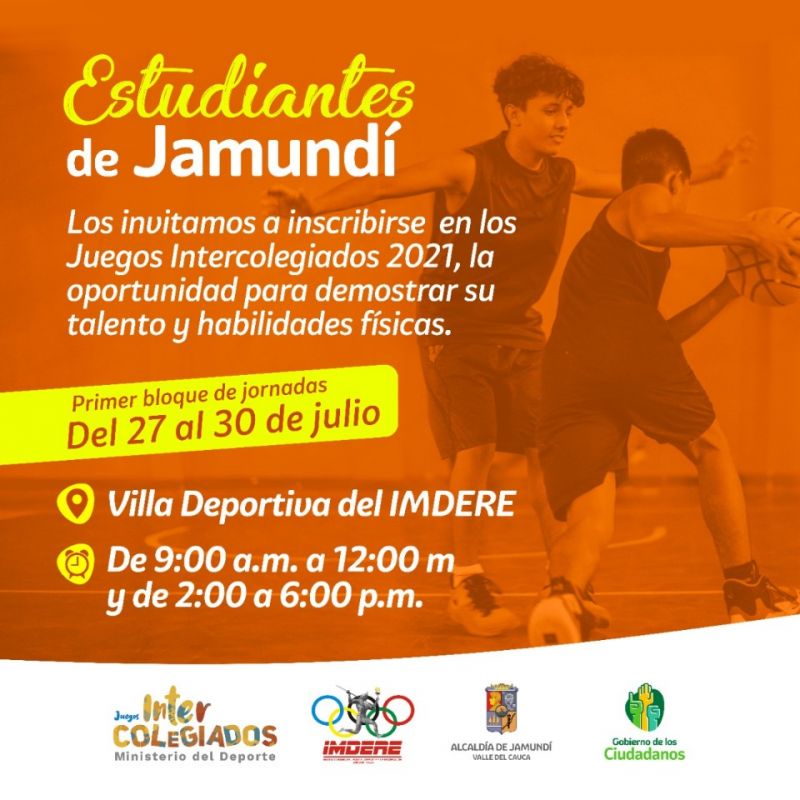 Imdere Jamundí promueve participación en Juegos Intercolegiados